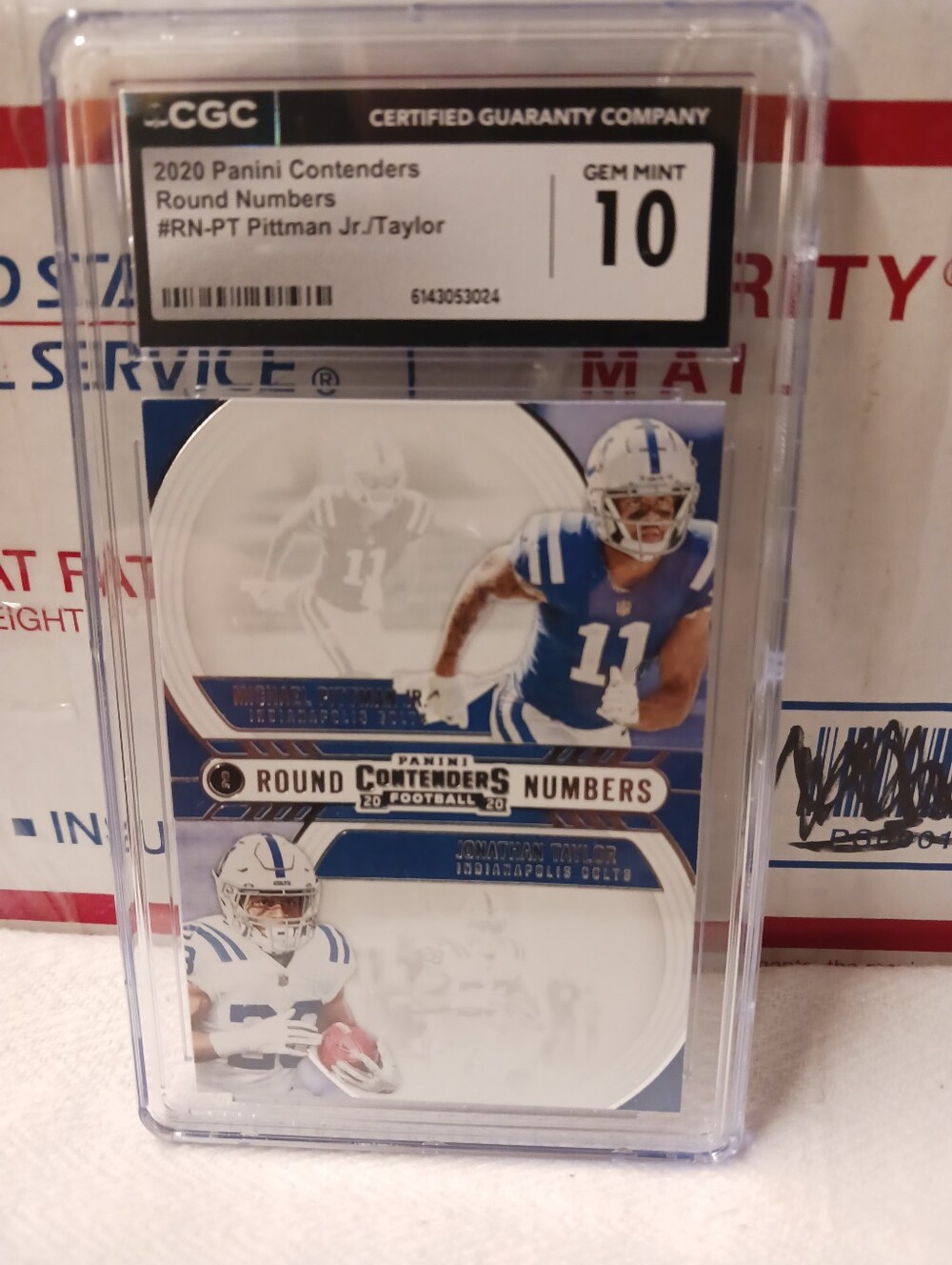 2020 PANINI CONTENDERS CGC GEM MINT 1O JONATHON TAYLOR (RC)PITTMAN JR. (RC)